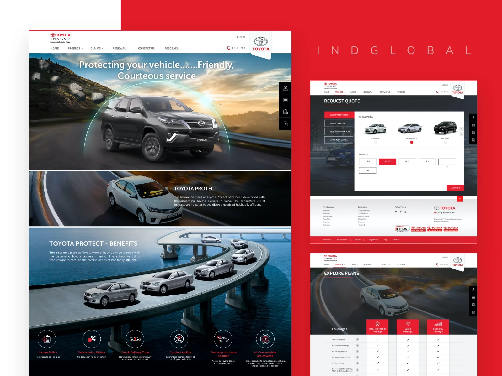newly designed Toyota website by indglobal