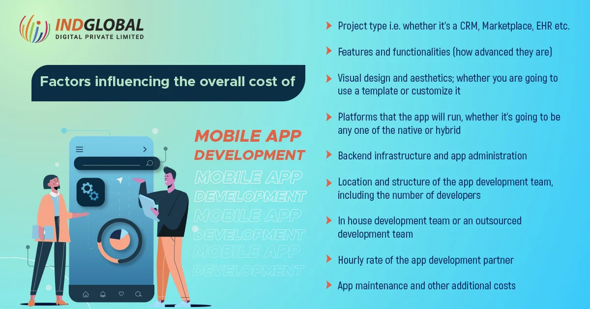 Factors influencing the overall cost of mobile app development