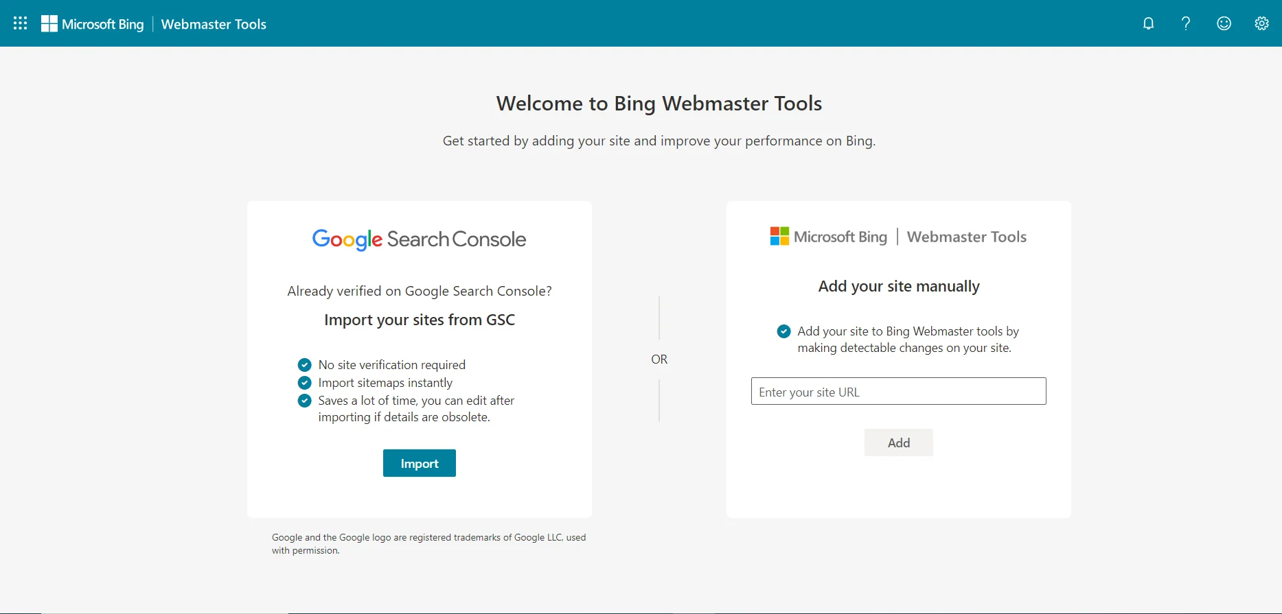 install Bing webmaster tool